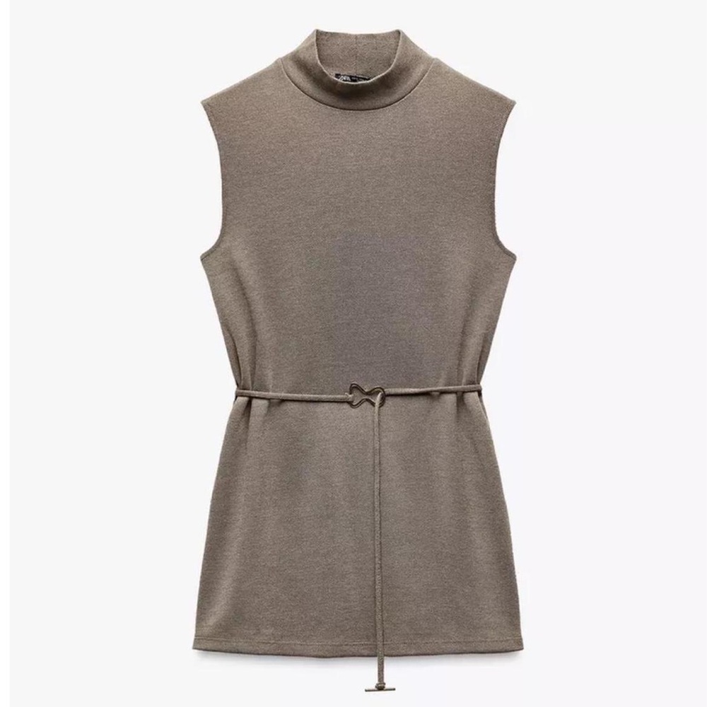 Zara Taupe Mock Neck Top NWT‎